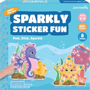 jackinthebox Art and Craft Activity Kit, Sparkly Sticker Fun Under The Sea, DIY Stickers for Kids, Toys for Story Telling, Mess Free Peel and Stick Mosaic Kit, Great Gifts for Girls & Boys age 3 4 5 6