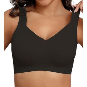 Womens Seamless Wireless Supportive Bra Push Up Comfort Soft No Underwire Full Coverage T-Shirt Bra
