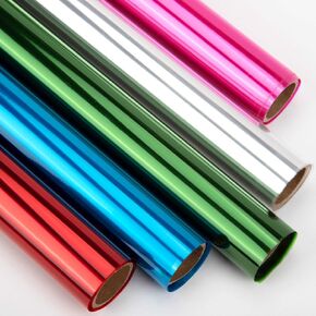 Nitelemn 5 Colors Transparent Colored Cellophane Wrap, Cellophane Paper Roll for Gift Baskets, Treats Wrapping, DIY Arts Crafts Project Decoration(17" x 10ft x 5Rolls) (Multicolor-01)