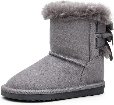 EasyStar Kids' Classic Bow-Tie Warm Fur Mid-Calf Snow Boots for Girls and Boys in Saudi Arabia