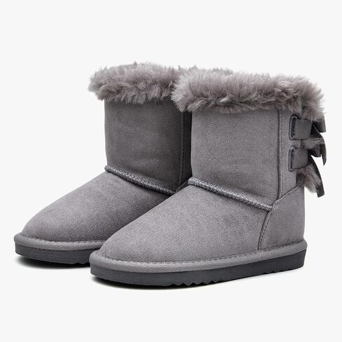 EasyStar Kids' Classic Bow-Tie Warm Fur Mid-Calf Snow Boots for Girls and Boys in Saudi Arabia