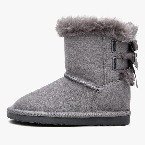 EasyStar Kids' Classic Bow-Tie Warm Fur Mid-Calf Snow Boots for Girls and Boys in Saudi Arabia