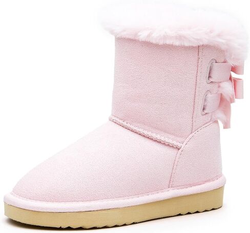 EasyStar Kids' Classic Bow-Tie Warm Fur Mid-Calf Snow Boots for Girls and Boys in Saudi Arabia