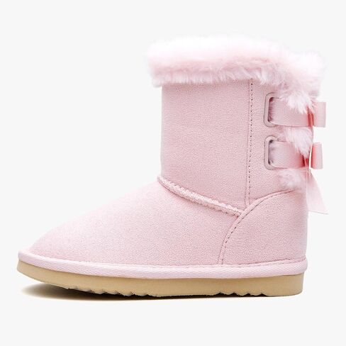 EasyStar Kids' Classic Bow-Tie Warm Fur Mid-Calf Snow Boots for Girls and Boys in Saudi Arabia
