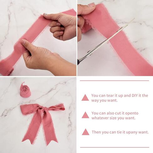 TONIFUL 4 Rolls 1-1/2 Inch Dusty Baby Blue Light Blue Chiffon Silk Ribbon 22yds Handmade Fringe Chiffon Ribbons Set for Wedding Invitations, Bridal Bouquets, Gifts Wrapping (Baby Blue, 22yds, 1.5") in Kuwait