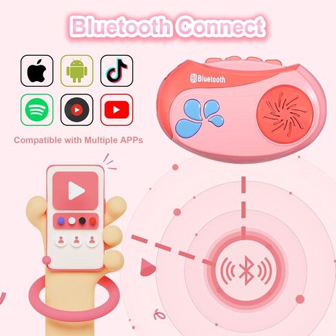 Kids Karaoke Machine for Girls with Adjustable Stand, Karaoke Microphone with Vioce Changer, Singing Recorder - Microphones for Singing Birthday for Girls Boys-Pink in Saudi Arabia
