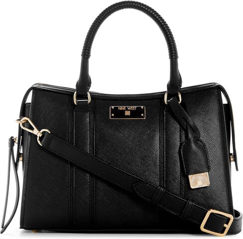 Nine West Brodie Box Satchel, Black in Kuwait