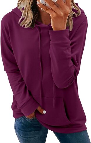 Onlypuff المرأة البلوز هوديي التعادل صبغ البلوز الدافئة الأعلى in Kuwait