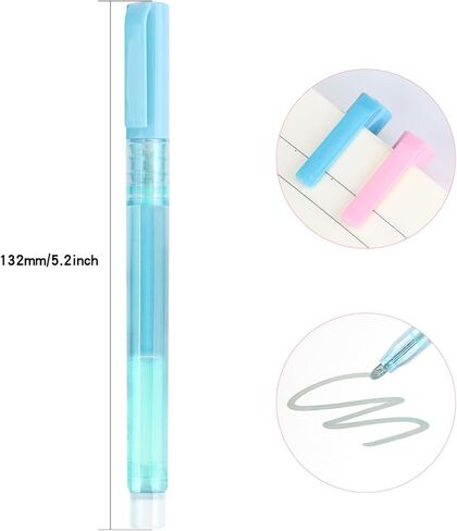 EooUooIP علامات مخططة مزدوجة الخط، 8 قطع أقلام مخططة لامعة أقلام ماركر أقلام تحديد دقيقة ذات طرف رفيع، لكتابة يوميات الرصاص وتدوين الملاحظات وتلوين التقويم واللوازم المدرسية المكتبية in Kuwait