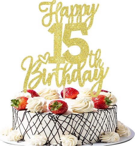 1 قطعة كعكة عيد ميلاد سعيد الثامن عشر توبر بريق هتاف إلى 18 عامًا كعكة عيد ميلاد اختر ثمانية عشر مرحباً 18 زينة رائعة للكيك من أجل لوازم حفلات الذكرى السنوية لعيد الميلاد الثامن عشر السعيد، ذهبي وردي in Kuwait