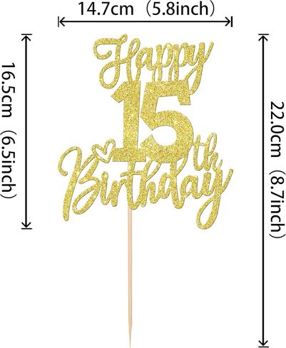 1 قطعة كعكة عيد ميلاد سعيد الثامن عشر توبر بريق هتاف إلى 18 عامًا كعكة عيد ميلاد اختر ثمانية عشر مرحباً 18 زينة رائعة للكيك من أجل لوازم حفلات الذكرى السنوية لعيد الميلاد الثامن عشر السعيد، ذهبي وردي in Kuwait