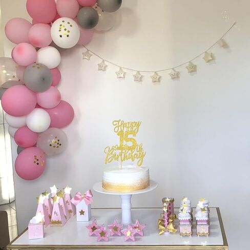 1 قطعة كعكة عيد ميلاد سعيد الثامن عشر توبر بريق هتاف إلى 18 عامًا كعكة عيد ميلاد اختر ثمانية عشر مرحباً 18 زينة رائعة للكيك من أجل لوازم حفلات الذكرى السنوية لعيد الميلاد الثامن عشر السعيد، ذهبي وردي in Kuwait