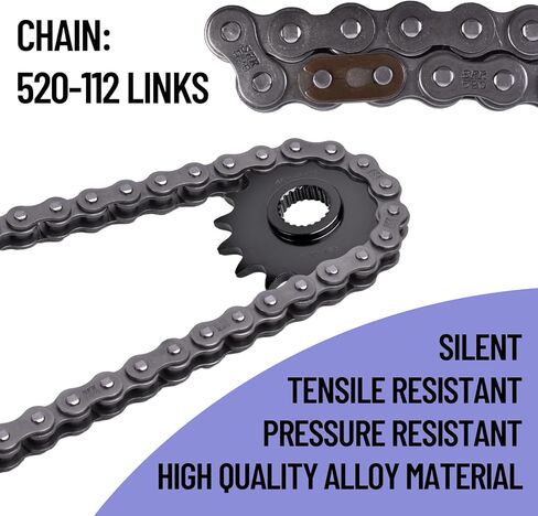 مجموعة سلسلة وضرس 520 أمامي 16T خلفي 47T سلسلة 112 وصلات مناسبة لسيارات BMW F650 GS Da-kar 2001-2005 F650 GS 1999-2007 G650 GS 2011-2015 G650 GS Ser-tao 2012-2013 F650 ST Stra-da F650 Funduro in Kuwait