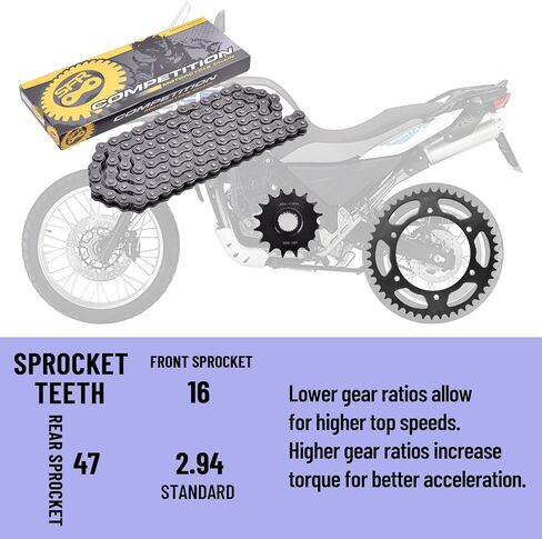 مجموعة سلسلة وضرس 520 أمامي 16T خلفي 47T سلسلة 112 وصلات مناسبة لسيارات BMW F650 GS Da-kar 2001-2005 F650 GS 1999-2007 G650 GS 2011-2015 G650 GS Ser-tao 2012-2013 F650 ST Stra-da F650 Funduro in Kuwait