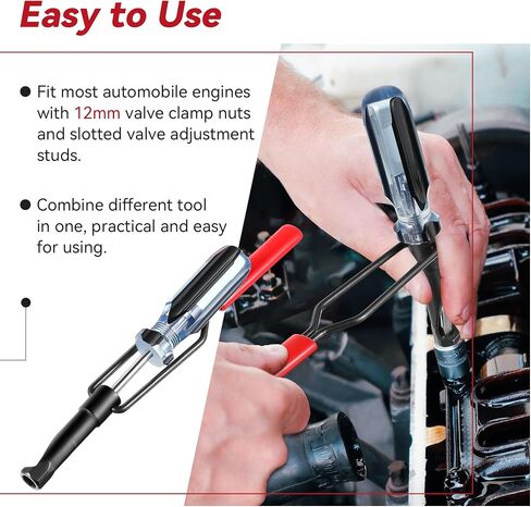 Dreyoo 13mm Valve Adjustment Tool Jam Nut, Slotted Valve Adjusting Stud, Valve Grinding Tool Compatible with Honda/Nissan/Toyota/Japanese Auto Vehicle Engines, Valve Lapping Guiding Removal Tool in Saudi Arabia