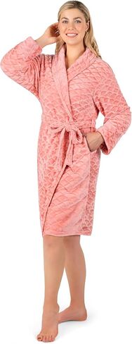 PAVILIA Short Robes for Women, Plush Soft Bathrobe Womens Lightweight, Fluffy Fuzzy Robe Knee Length, Shower Spa House Robe in Kuwait