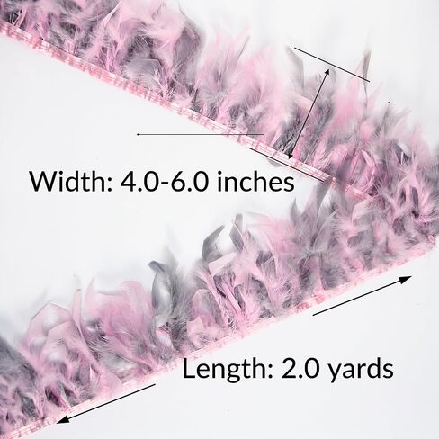 Multicolor Turkey Feather Trim Fringe for DIY Dress Skirt Crafts，Feathers Trim by The Yard Width 4-6 inches Costumes Decoration per Pack of 2 Yards(Orange+Yellow) in Saudi Arabia