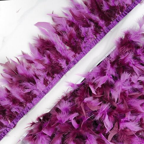 Multicolor Turkey Feather Trim Fringe for DIY Dress Skirt Crafts，Feathers Trim by The Yard Width 4-6 inches Costumes Decoration per Pack of 2 Yards(Orange+Yellow) in Kuwait