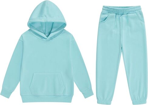 Boys 2 Pieces Sweatsuits Pullover Hoodie and Sweatpants Girls Fashion Tracksuit Set Birthday Gift for Kids in Kuwait
