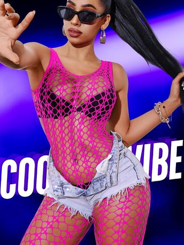 بذلة شبكة صيد السمك المثيرة، ملابس Rave Glow، مقاس مناسب 0-18، ملابس شبكية للراقصات، ملابس رقص غريبة من الدانتيل in Saudi Arabia