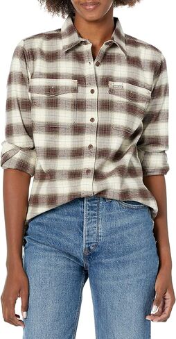 Ariat Female Rebar Flannel DuraStretch Work Shirt Wren/ Ivory 1X in Saudi Arabia