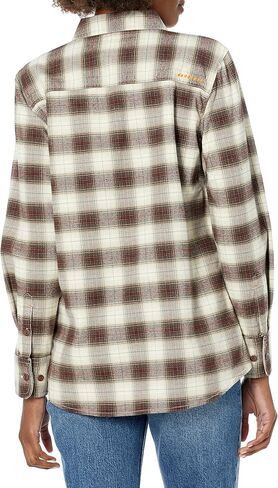Ariat Female Rebar Flannel DuraStretch Work Shirt Wren/ Ivory 1X in Saudi Arabia