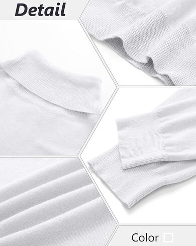 Riyiper 2 Pack Men's Turtleneck Sweater Slim Fit Knitted Basic Tops Lightweight Long Sleeve Ribbed Casual Pullover Top in Saudi Arabia