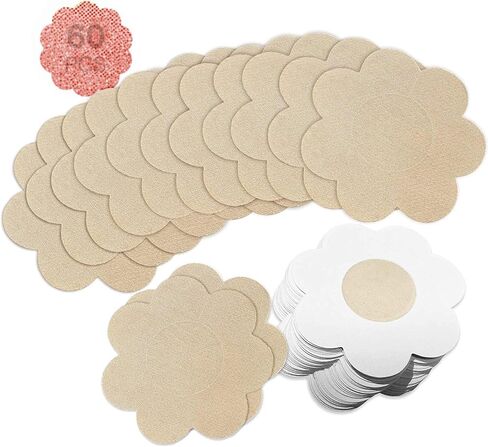 60 Pieces (30 Pairs) Nipple Breast Covers, Sexy Breast Pasties Adhesive Bra Disposable Nipple Covers in Saudi Arabia