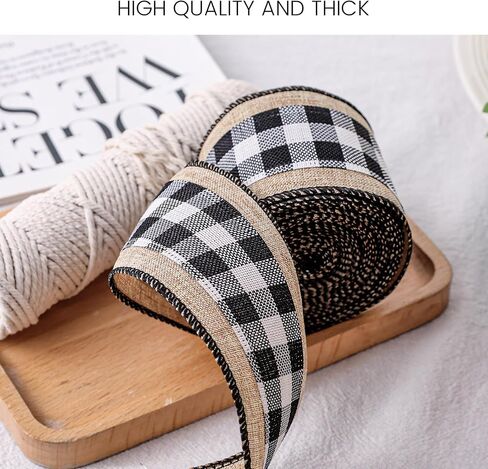 VGOODALL 4 Rolls Checked Burlap Ribbon, 2.5 Inch x 6 Yard Red White Black Burlap Ribbon Buffalo Plaid Ribbon for Crafts Gift Wrapping Wreath Farmhouse in Saudi Arabia