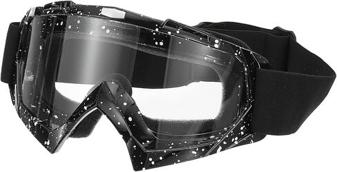 PATIKIL Dirt Bike Goggles, Motorcycle Goggles ATV Goggles Ski Goggles Racing Helmet Goggles Windproof for Mountaineering Sky Diving Ski Riding, Black with Transparent Lenses in Saudi Arabia