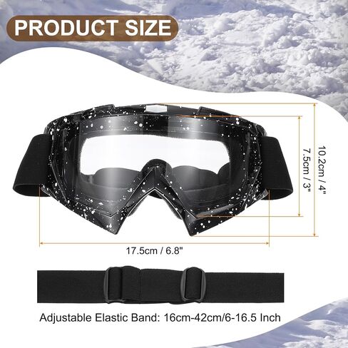PATIKIL Dirt Bike Goggles, Motorcycle Goggles ATV Goggles Ski Goggles Racing Helmet Goggles Windproof for Mountaineering Sky Diving Ski Riding, Black with Transparent Lenses in Saudi Arabia