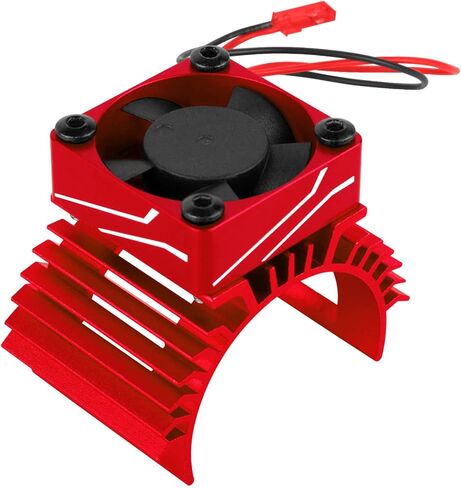 RC 28000RPM 30MM Brushless Motor Heat Sink w/ 4.8-8.4V Cooling Fan Upgrades Part for 1/8 1/10 RC Car 540 550 F540 3650 3660 Motor,Aluminium Alloy Cooling Fan w/Metal Heatsink,Red in Saudi Arabia