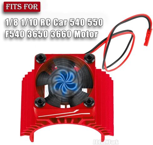 RC 28000RPM 30MM Brushless Motor Heat Sink w/ 4.8-8.4V Cooling Fan Upgrades Part for 1/8 1/10 RC Car 540 550 F540 3650 3660 Motor,Aluminium Alloy Cooling Fan w/Metal Heatsink,Red in Saudi Arabia