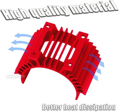 RC 28000RPM 30MM Brushless Motor Heat Sink w/ 4.8-8.4V Cooling Fan Upgrades Part for 1/8 1/10 RC Car 540 550 F540 3650 3660 Motor,Aluminium Alloy Cooling Fan w/Metal Heatsink,Red in Saudi Arabia