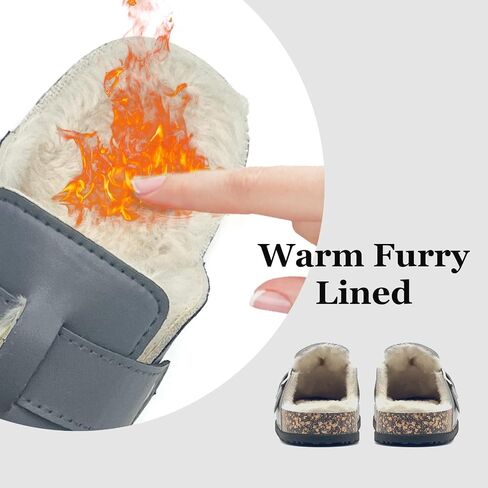 Womens Fuzzy Platform Clogs Men’s Cork Footbed Mules Clog Slip On Fur Lined Potato Shoes Classic Comfort Nursing Clogs in Saudi Arabia