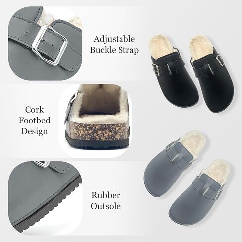 Womens Fuzzy Platform Clogs Men’s Cork Footbed Mules Clog Slip On Fur Lined Potato Shoes Classic Comfort Nursing Clogs in Saudi Arabia