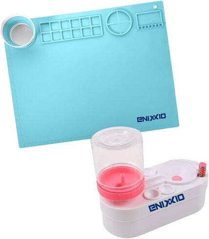 ENIXXIO - Silicone Painting Mat - Art Mats - Painting Station - Painting Mats for Kids - Acrylic Brush Cleaner - Paint Mat with Brush Cleaner - Brush Cleaner and Painting Station in Saudi Arabia