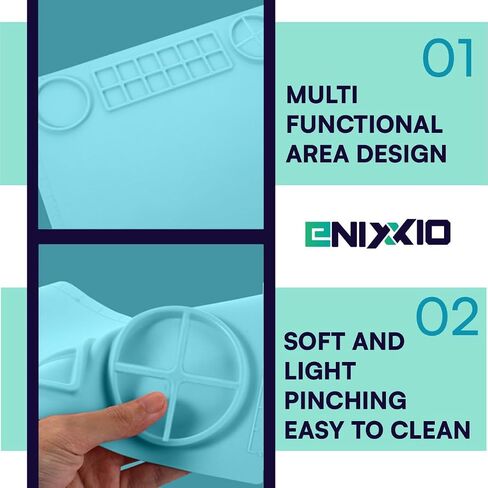 ENIXXIO - Silicone Painting Mat - Art Mats - Painting Station - Painting Mats for Kids - Acrylic Brush Cleaner - Paint Mat with Brush Cleaner - Brush Cleaner and Painting Station in Saudi Arabia