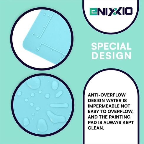 ENIXXIO - Silicone Painting Mat - Art Mats - Painting Station - Painting Mats for Kids - Acrylic Brush Cleaner - Paint Mat with Brush Cleaner - Brush Cleaner and Painting Station in Saudi Arabia