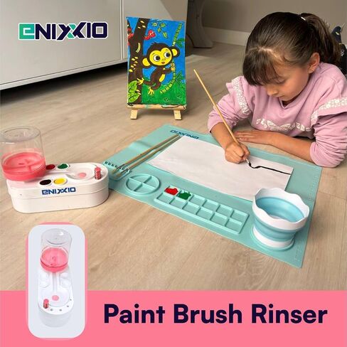 ENIXXIO - Silicone Painting Mat - Art Mats - Painting Station - Painting Mats for Kids - Acrylic Brush Cleaner - Paint Mat with Brush Cleaner - Brush Cleaner and Painting Station in Saudi Arabia