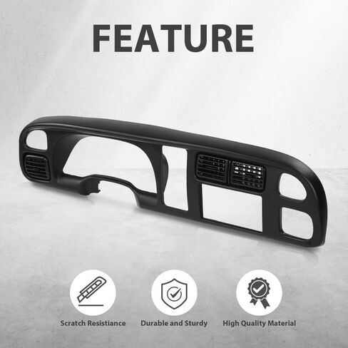 ALLGOOD Dash Board Bezel Cover with Vent, Compatible with Dodge Ram 1500 1998-2001/Fit Dodge Ram 2500 3500 1998-2002, Matte Black in Saudi Arabia