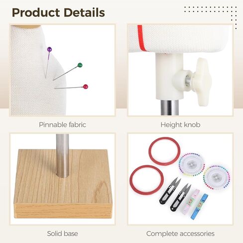10 PCS Tailor Dressmaker Dummy Mannequins Set with Needles Sewing Patch Measuring Tapes, Doll Dress Form Mini Female 1/4 Size Body Miniature Sewing Mannequin Dress Forms for Sewing in Saudi Arabia