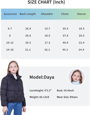WULFUL Girl’s Winter Puffer Jacket Lightwight Warm Coat Short in Saudi Arabia