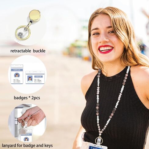 اسهم لشارات الهوية والمفاتيح، حبل للمعلم من الحجر الطبيعي، حبل مطرز بالخرز، حبل قابل للسحب، حبال لطيفة باللون الأسود in Kuwait