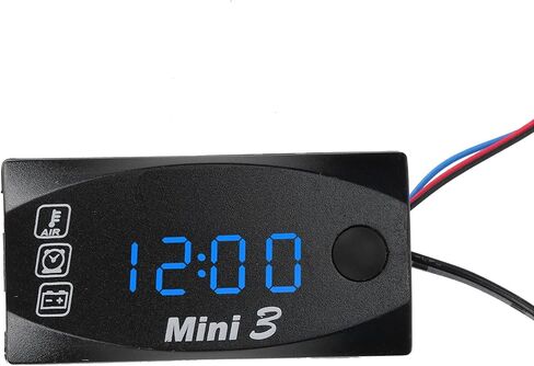 Digital Voltmeter, DC 12V Waterproof Time Clock Thermometer Car Voltmeter, Dustproof Large Screen LED Digital Display Voltmeter with 3.9ft Power Cord for Motorcycle Boat Truck() in Saudi Arabia