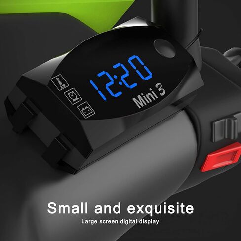 Digital Voltmeter, DC 12V Waterproof Time Clock Thermometer Car Voltmeter, Dustproof Large Screen LED Digital Display Voltmeter with 3.9ft Power Cord for Motorcycle Boat Truck() in Saudi Arabia