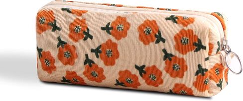 Pencil Case Pen Case Office College School Storage Bag Pouch Holder Box Organizer Makeup Pouch Cosmetic Bag Aesthetic floral flower Cute Pencil Case for Girls Boys Kids (Plum blossom) in Saudi Arabia