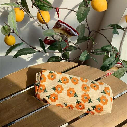 Pencil Case Pen Case Office College School Storage Bag Pouch Holder Box Organizer Makeup Pouch Cosmetic Bag Aesthetic floral flower Cute Pencil Case for Girls Boys Kids (Plum blossom) in Saudi Arabia
