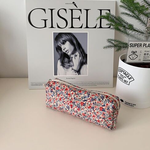 Pencil Case Pen Case Office College School Storage Bag Pouch Holder Box Organizer Makeup Pouch Cosmetic Bag Aesthetic floral flower Cute Pencil Case for Girls Boys Kids (Plum blossom) in Saudi Arabia