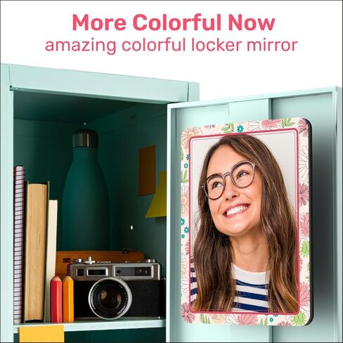 مرآة خزانة مغناطيسية للمدرسة والمكتب، مع مرآة مغناطيسية قوية للخزانة، مرآة خزانة مغناطيسية بتصميم ملون، عبوة واحدة، ملحقات خزانة عملية وجديرة بالثقة in Kuwait